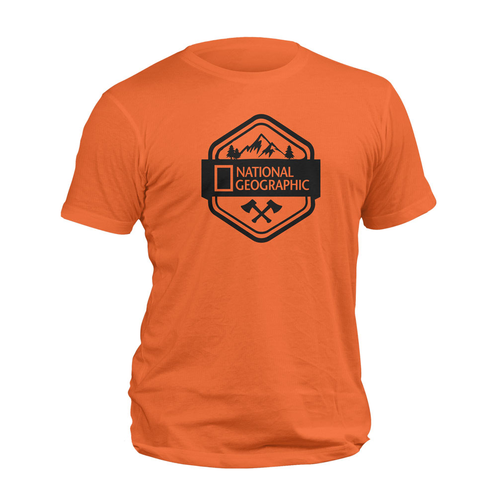 تیشرت پنبهای نارنجی طبیعت گردی نشنال جئوگرافیک