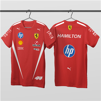 تیشرت پنبه ای قرمز لوئیس همیلتون فراری 2026