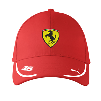 کلاه کتان قرمز چارلز لکلرک فراری 2026 (گلدوزی)