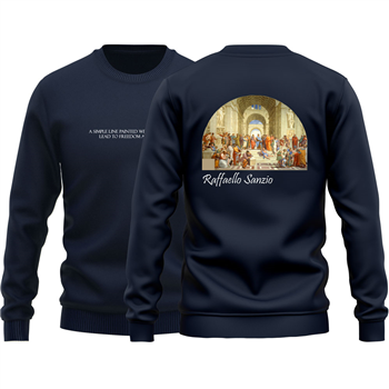 دورس پنبه ای سرمه ای  نقاشی مکتب آتن