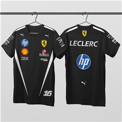 تیشرت پنبه ای مشکی چارلز لکلرک فراری 2026