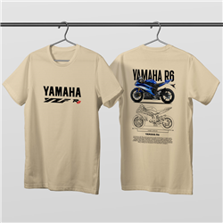 تیشرت پنبه ای کرمی یاماها YZF R6