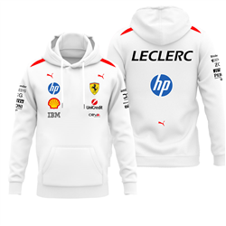 هودی سفید چارلز لکلرک فراری 2026