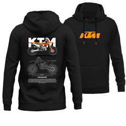 هودی پنبه ای مشکی موتور KTM 250 EXC