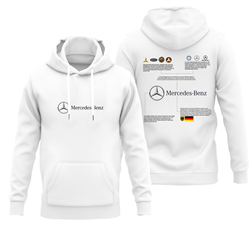 هودی پنبه ای سفید مرسدس بنز