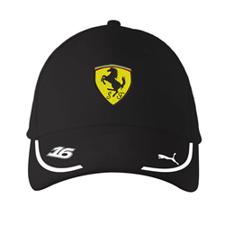 کلاه کتان مشکی چارلز لکلرک فراری 2026 (گلدوزی)