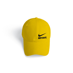 کلاه کتان زرد just do it