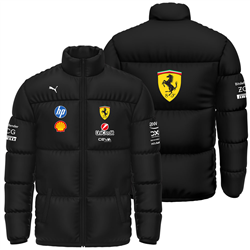 کاپشن پافر زمستانی مشکی فرمول یک فراری