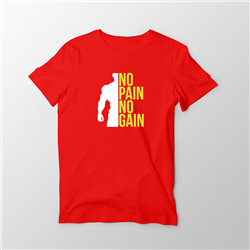 تیشرت قرمز no pain no gain