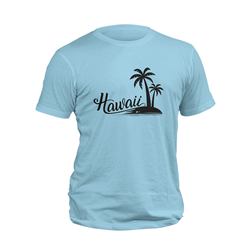 تیشرت آبی آسمانی هاوائی