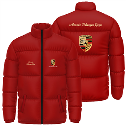 کاپشن پافر زمستانی قرمز پورشه