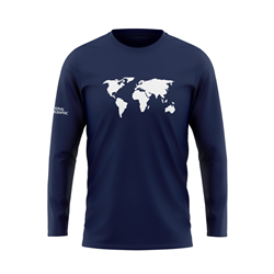 پیراهن آستین بلند سرمه ای نقشه جهان
