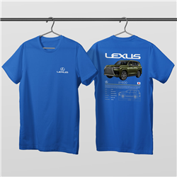 تیشرت پنبه ای آبی لکسوس LX600