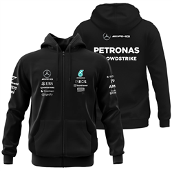 سویشرت زیپدار مشکی مرسدس فرمول یک 