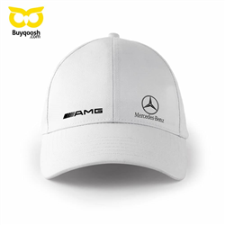 کلاه کتان سفید benz AMG