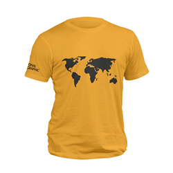 تیشرت زرد world map