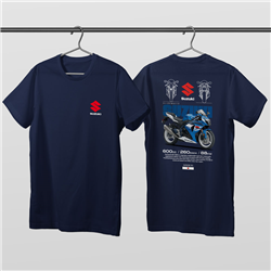 تیشرت پنبه ای سرمه ای سوزوکی GSX R600