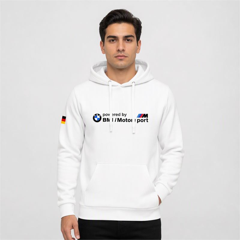 تن خور هودی پنبه‌ای سفید BMW