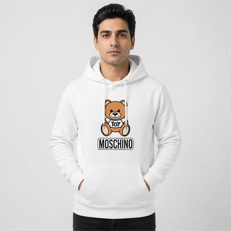 تن خور هودی پنبه‌ای سفید moschino