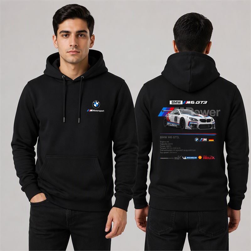 تن خور هودی پنبه‌ای رنگ مشکی BMW VIP