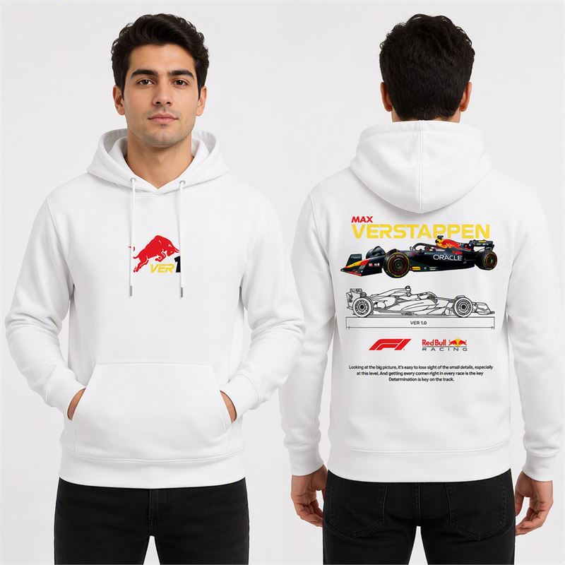 تن خور هودی پنبه‌ای رنگ سفید Max Verstappen