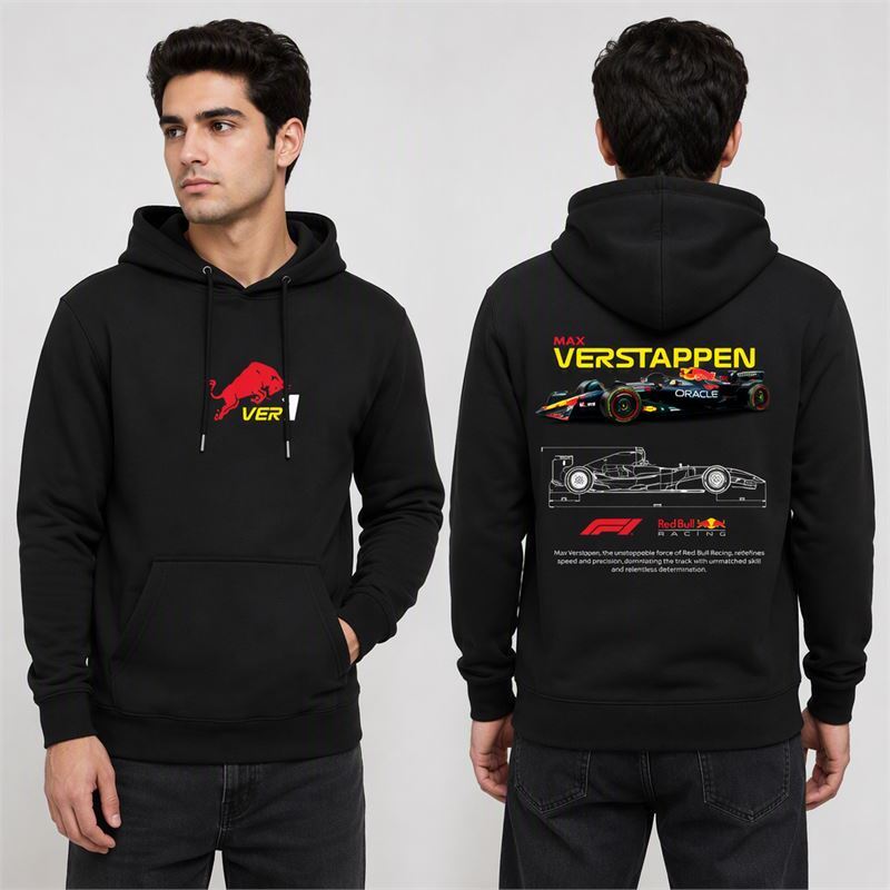 تن خور هودی پنبه‌ای رنگ مشکی Max Verstappen