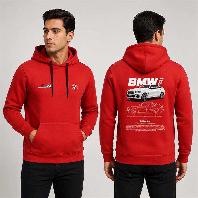 تن خور هودی پنبه‌ای قرمز BMW X6
