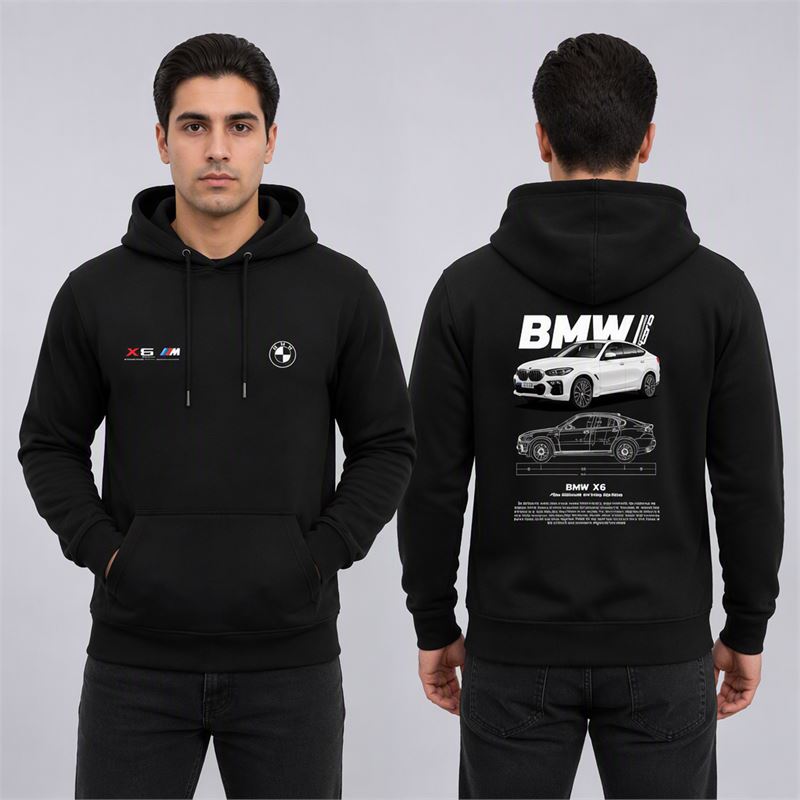 تن خور هودی پنبه‌ای مشکی BMW X6
