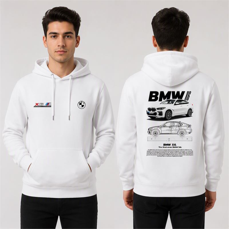 تن خور هودی پنبه‌ای سفیدBMW X6