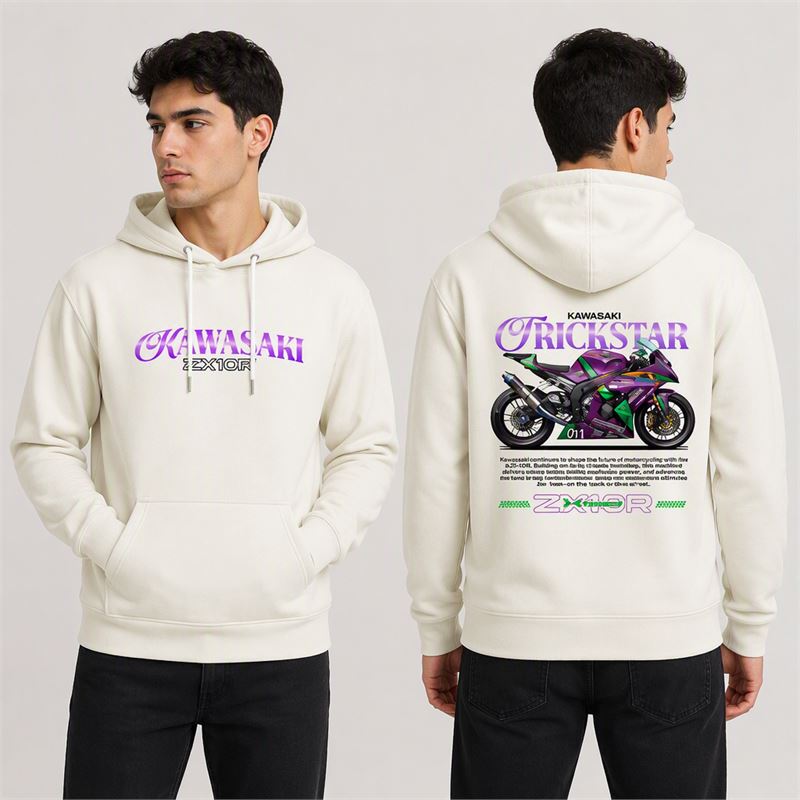 تن خور هودی پنبه‌ای شیری کاوازاکی ZX10R