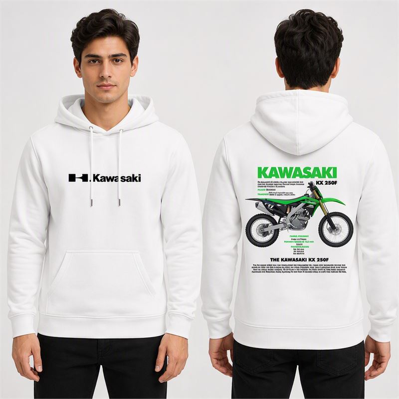 تن خور هودی پنبهای سفید کاوازاکی KX 250F