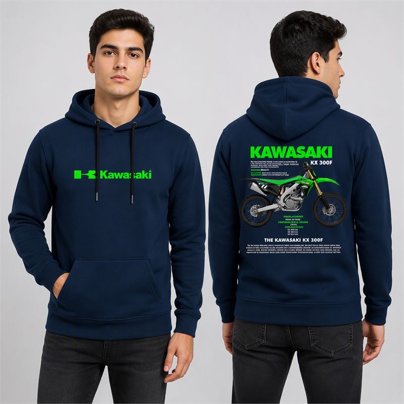 تن خور هودی پنبه‌ای سرمه‌ای کاوازاکی KX 250F