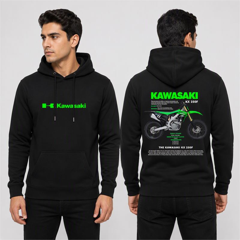 تن خور هودی پنبه‌ای مشکی کاوازاکی KX 250F