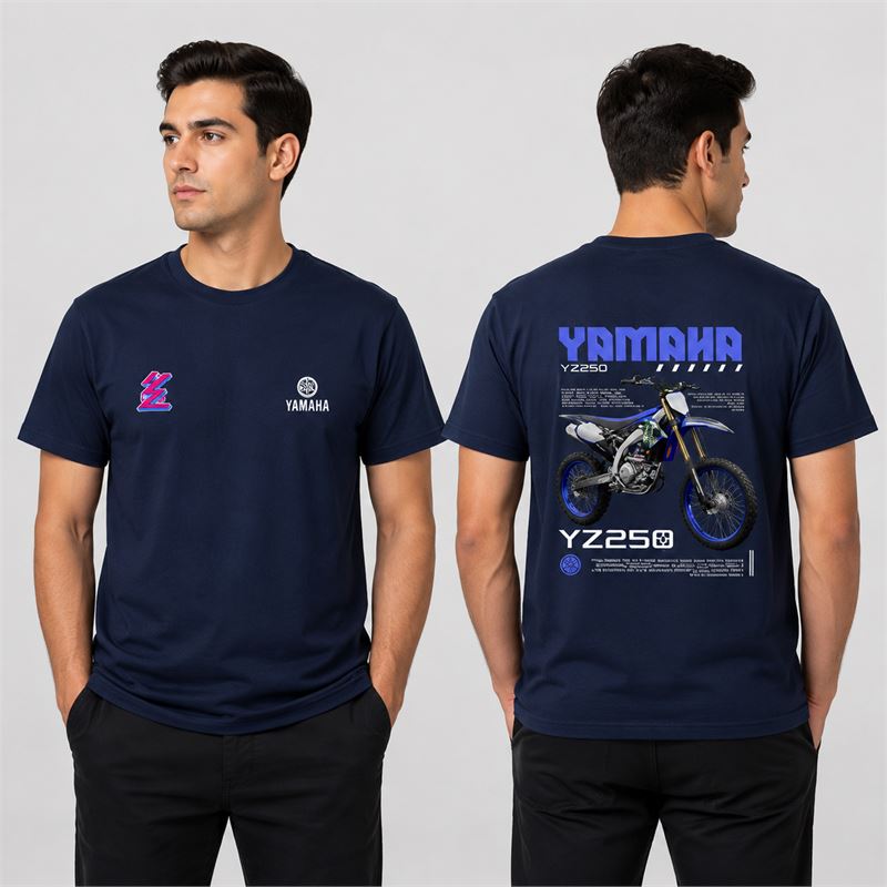 تن خور تیشرت پنبه ای سرمه ای یاماها YZ250