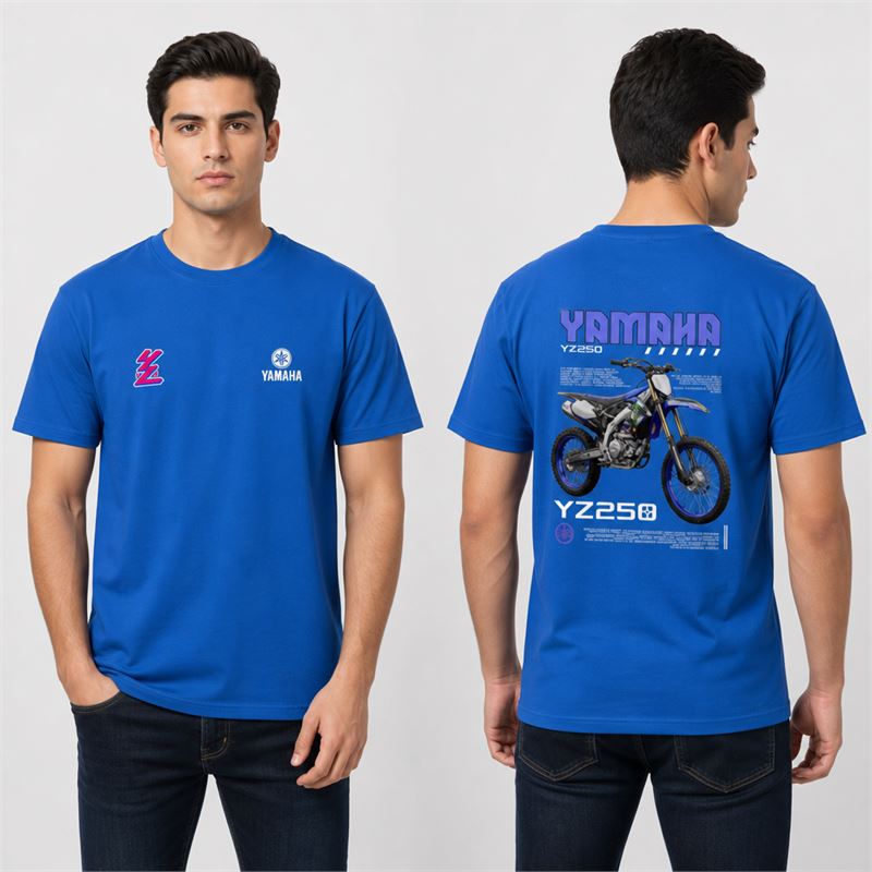 تن خور تیشرت پنبه ای آبی یاماها YZ250