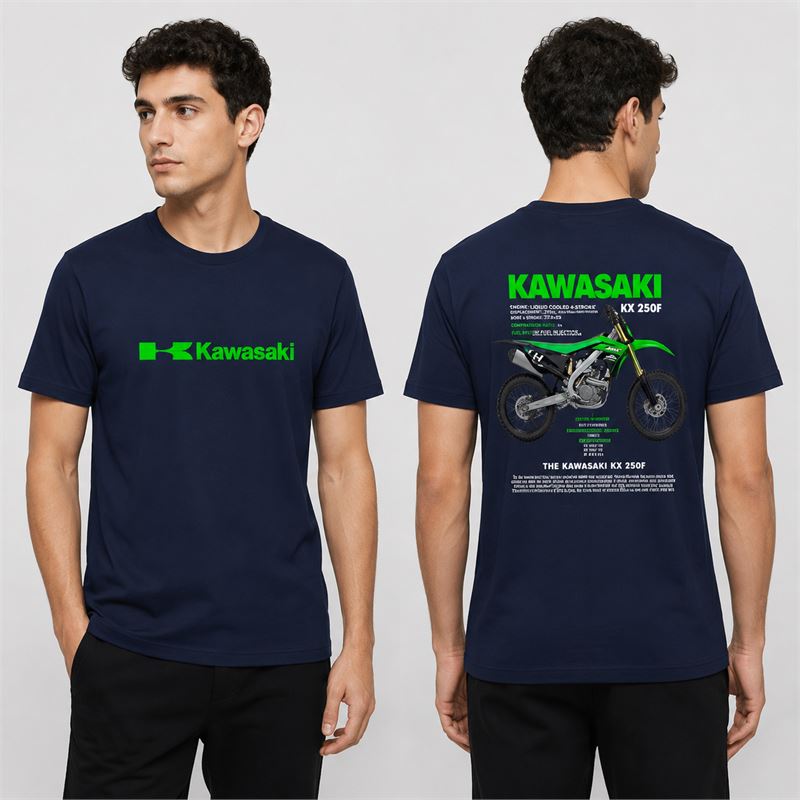 تن خور تیشرت پنبه ای سرمه ای کاوازاکی KX 250F