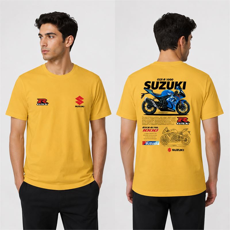 تن خور تیشرت پنبه ای زرد سوزوکی GSX R1000