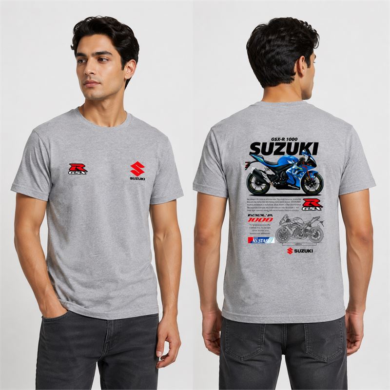 تن خور تیشرت پنبه ای طوسی سوزوکی GSX R1000