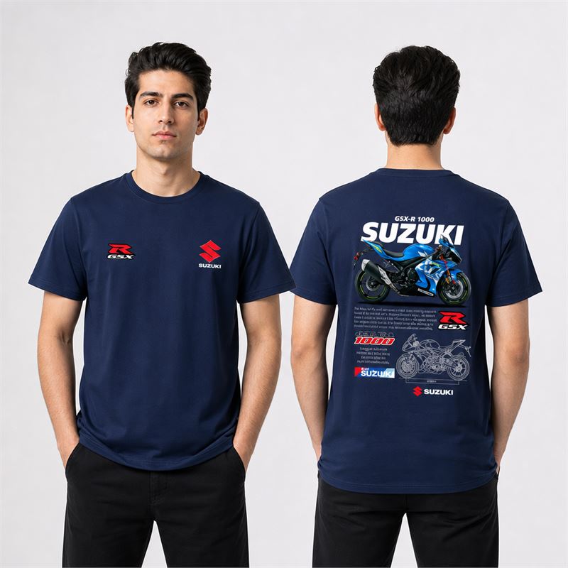 تن خور تیشرت پنبه ای سرمه ای سوزوکی GSX R1000
