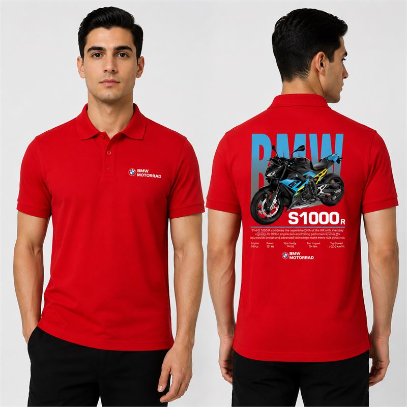 تن خور پولوشرت جودون قرمز موتور BMW S1000R 