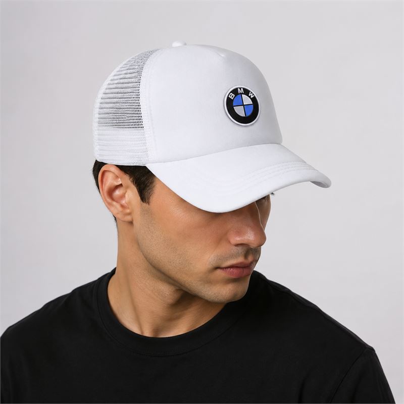تن خور کلاه سفید پشت توری BMW(گلدوزی)