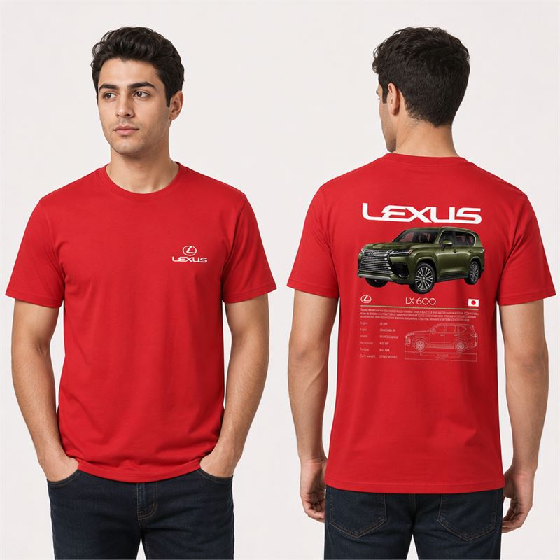 تن خور تیشرت پنبه ای قرمز لکسوس LX600
