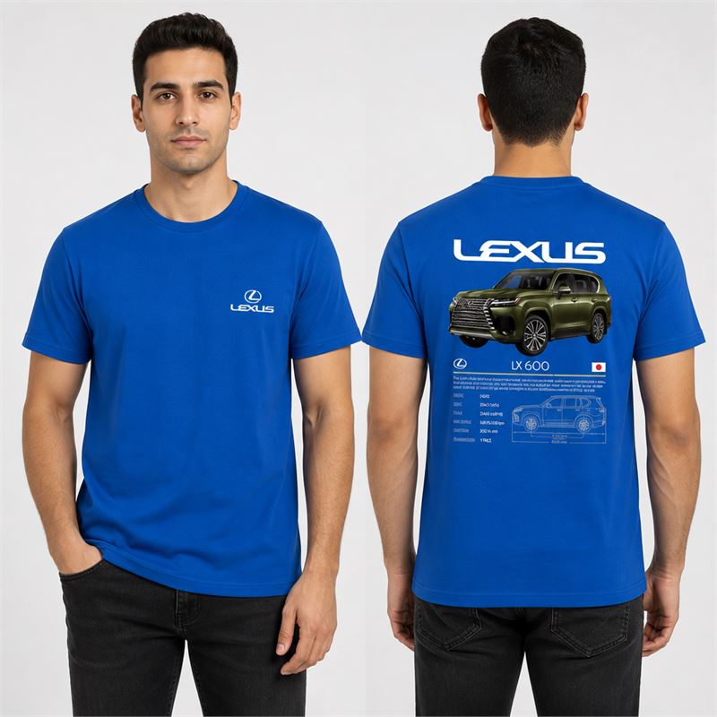 تن خور تیشرت پنبه ای آبی لکسوس LX600