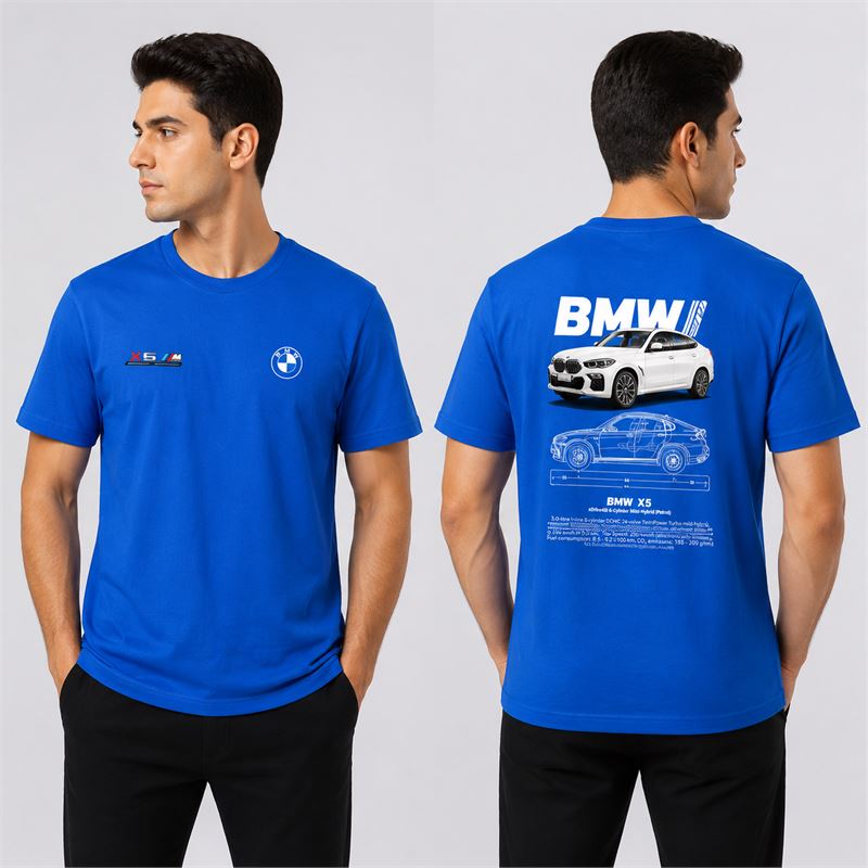 تن خور تیشرت پنبه ای آبی BMW X6