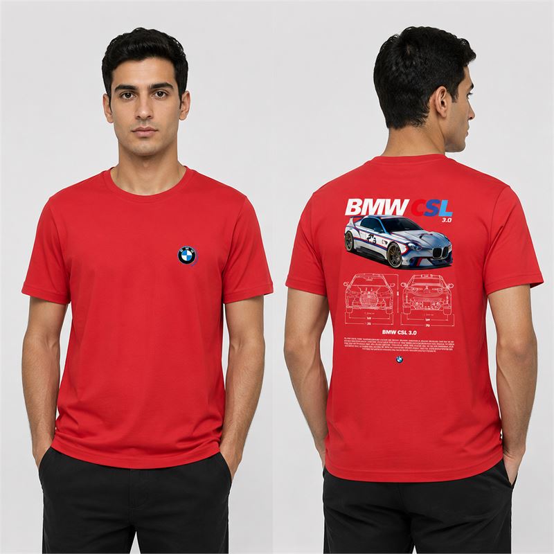 تن خور تیشرت پنبه ای قرمز BMW CSL