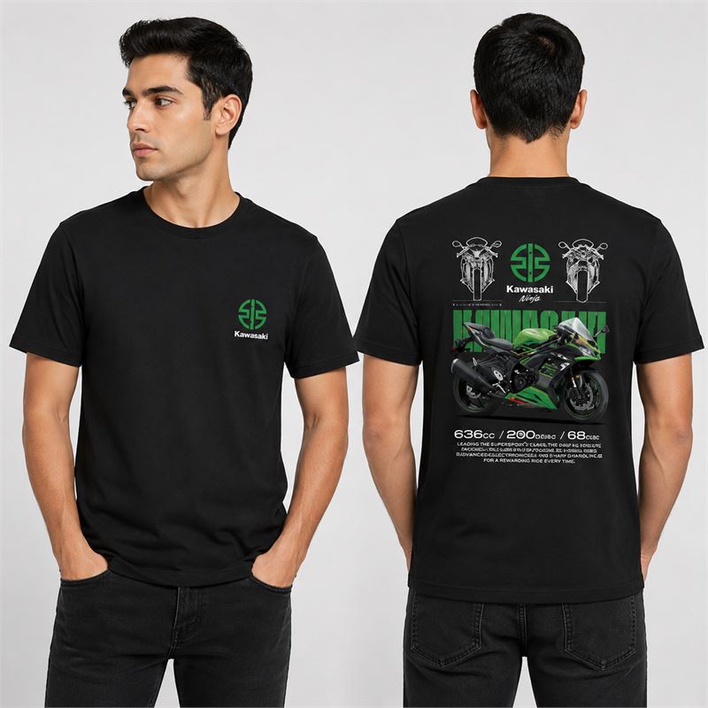 تن خور تیشرت پنبه ای مشکی کاوازاکی نینجا ZX-6R