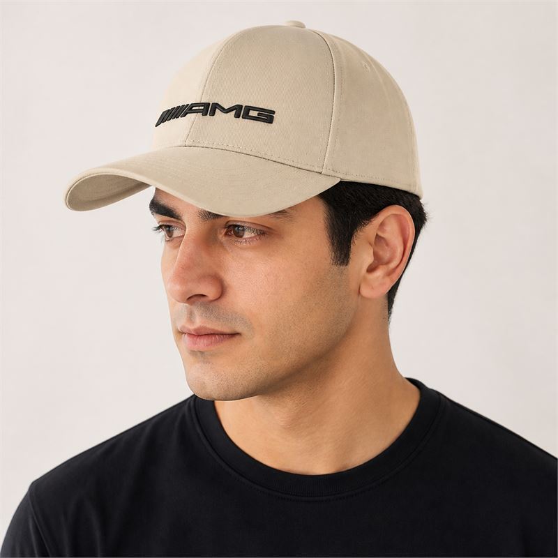 تن خور کلاه کتان کرمی مرسدس AMG (گلدوزی)