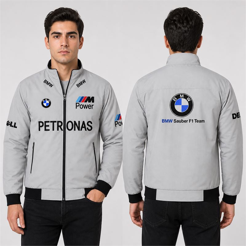 تن خور کاپشن بهاری طوسی بهاری سفید BMW MPower