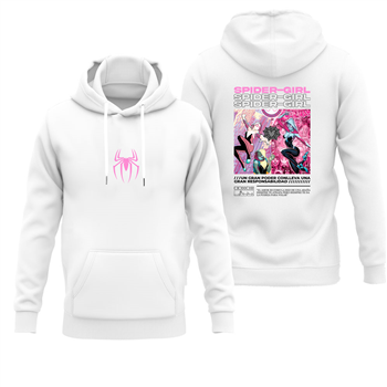 هودی پنبه ای سفید دختر عنکبوتی