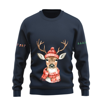 دورس پنبه ای سرمه ای گوزن کریسمس